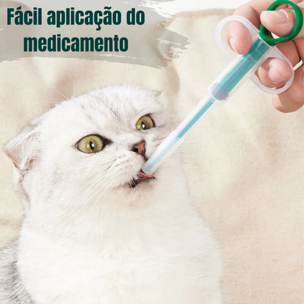 Aplicador De Comprimidos remédios Alimentador Pet Seringa Para Cães e Gatos