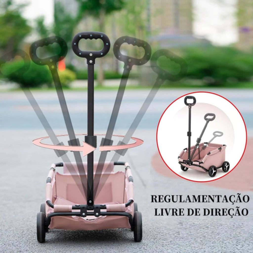Carrinho Passeio Dobrável Compacto até 7kg com Cinto e Ventilação para Cachorro e Gato Home In™