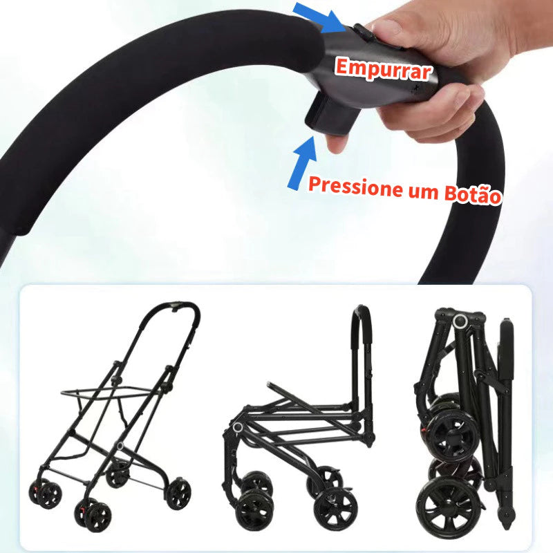 Carrinho Passeio Dobrável 3 em 1 até 30kg com Freio e Cinto para Cachorro e Gato Bluesky™