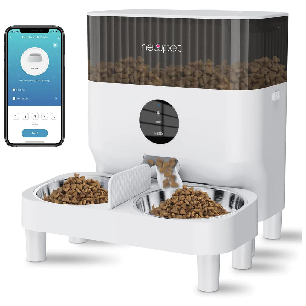 Alimentador Automático Wifi 5L Duplo com Porções Programáveis para Cachorro e Gato Bivolt Newpet™