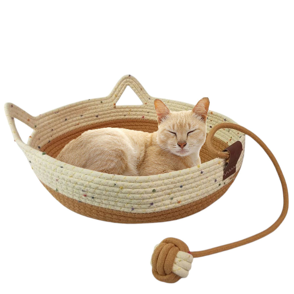 Cama Cestinho Ninho para Gato com Arranhador e Bolinha Interativa – Snouty™ | Conforto, Diversão e Bem-Estar Felino