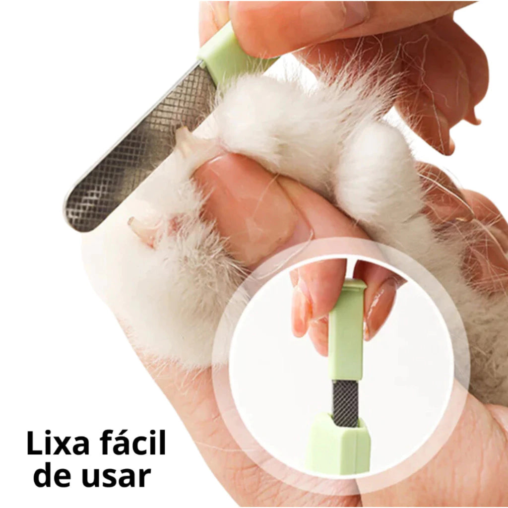 Cortador de Unhas com LED Profissional + Lixa e Tesoura para Cachorro e Gato Antiderrapante Snouty™