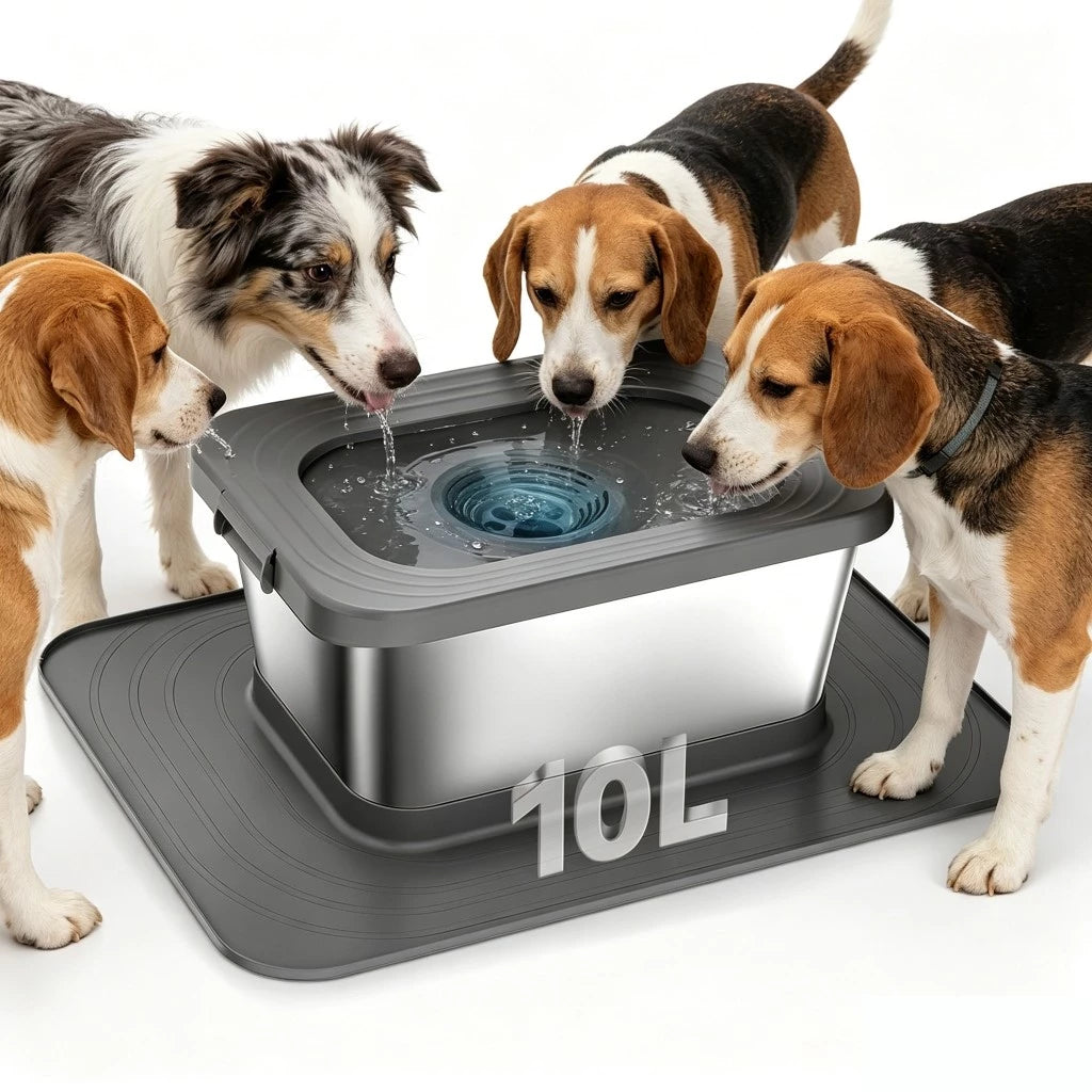 Bebedouro Flutuante Antirrespingo 10L em Aço Inoxidável para Cachorro Newpet™