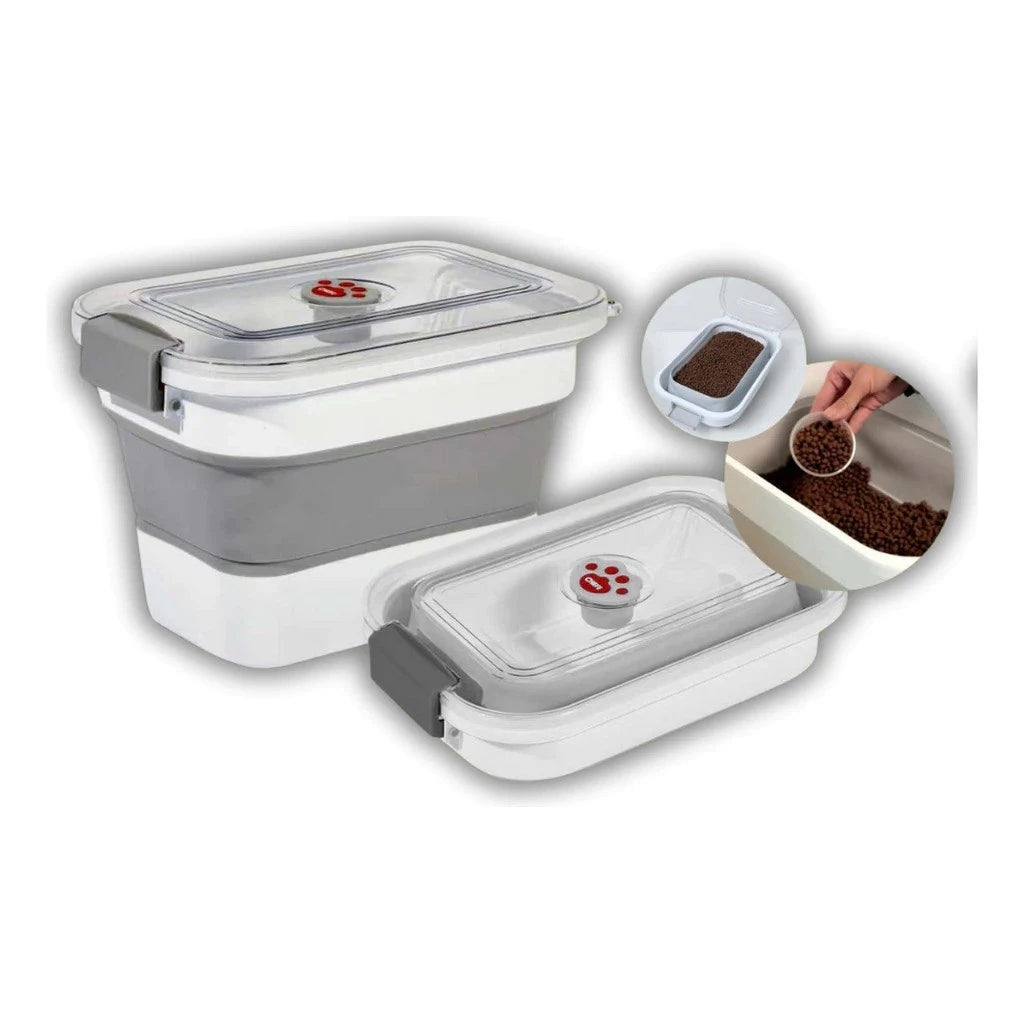Porta Ração Dobrável 5kg e 10kg com Tampa Vedada para Cães e Gatos – Duty™ | Ração Sempre Fresca e Organizada
