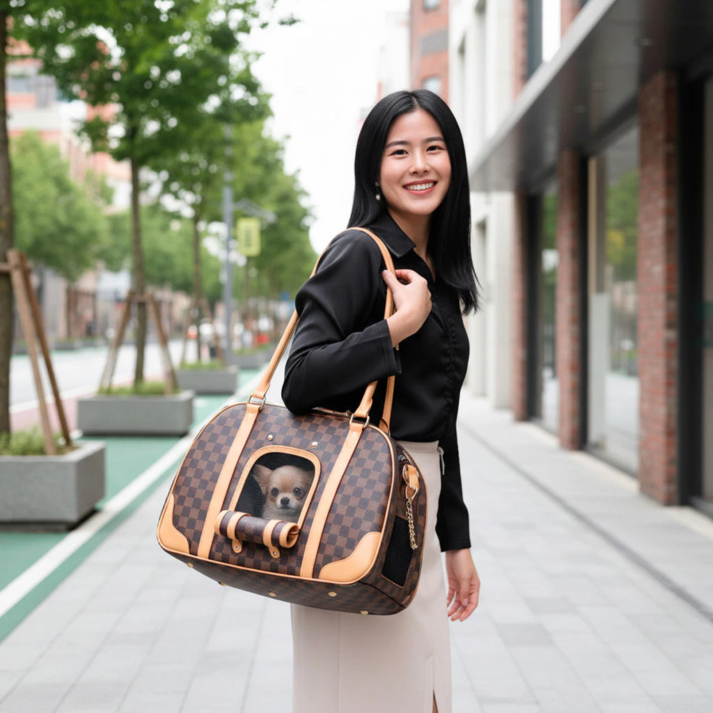 Bolsa de Transporte Pet Luxo para Cães e Gatos Pequeno Porte + Viagem Confortável