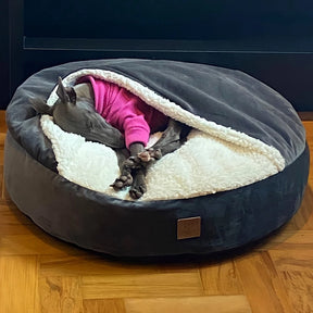 Cama Cave Aconchegante com Coberta em Veludo para Cachorro e Gato 70x70 DeCoração Atelier™