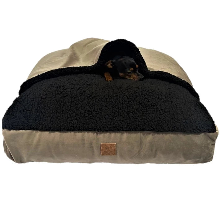 Cama Cave Aconchegante com Coberta em Veludo para Cachorro e Gato 70x70 DeCoração Atelier™