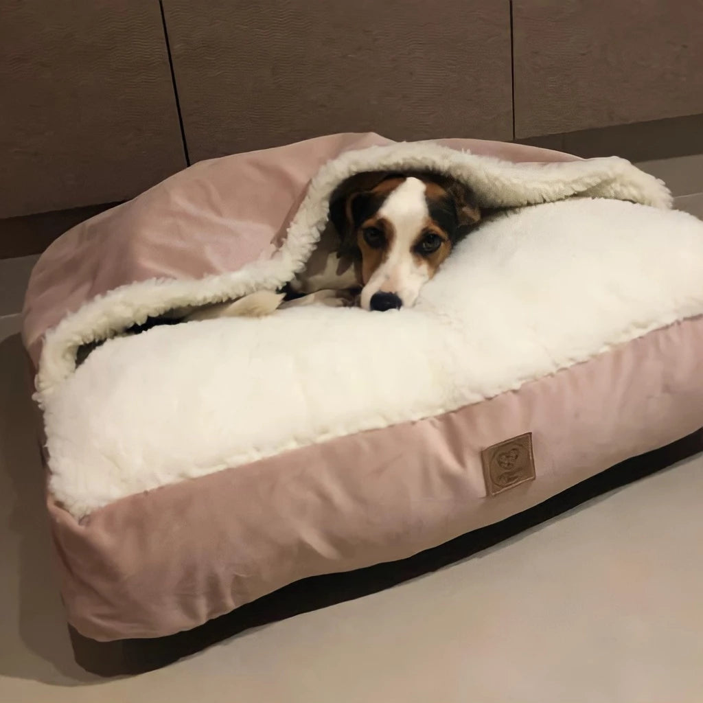 Cama Cave Aconchegante com Coberta em Veludo para Cachorro e Gato 70x70 DeCoração Atelier™