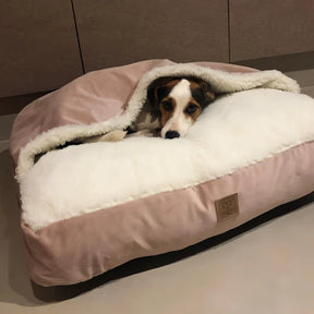 Cama Cave Aconchegante com Coberta em Veludo para Cachorro e Gato 70x70 DeCoração Atelier™