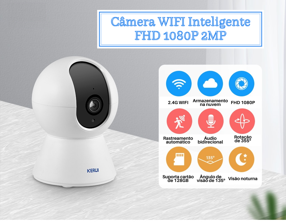 Câmera de Monitoramento Pet Wi-Fi Full HD – KERUI™