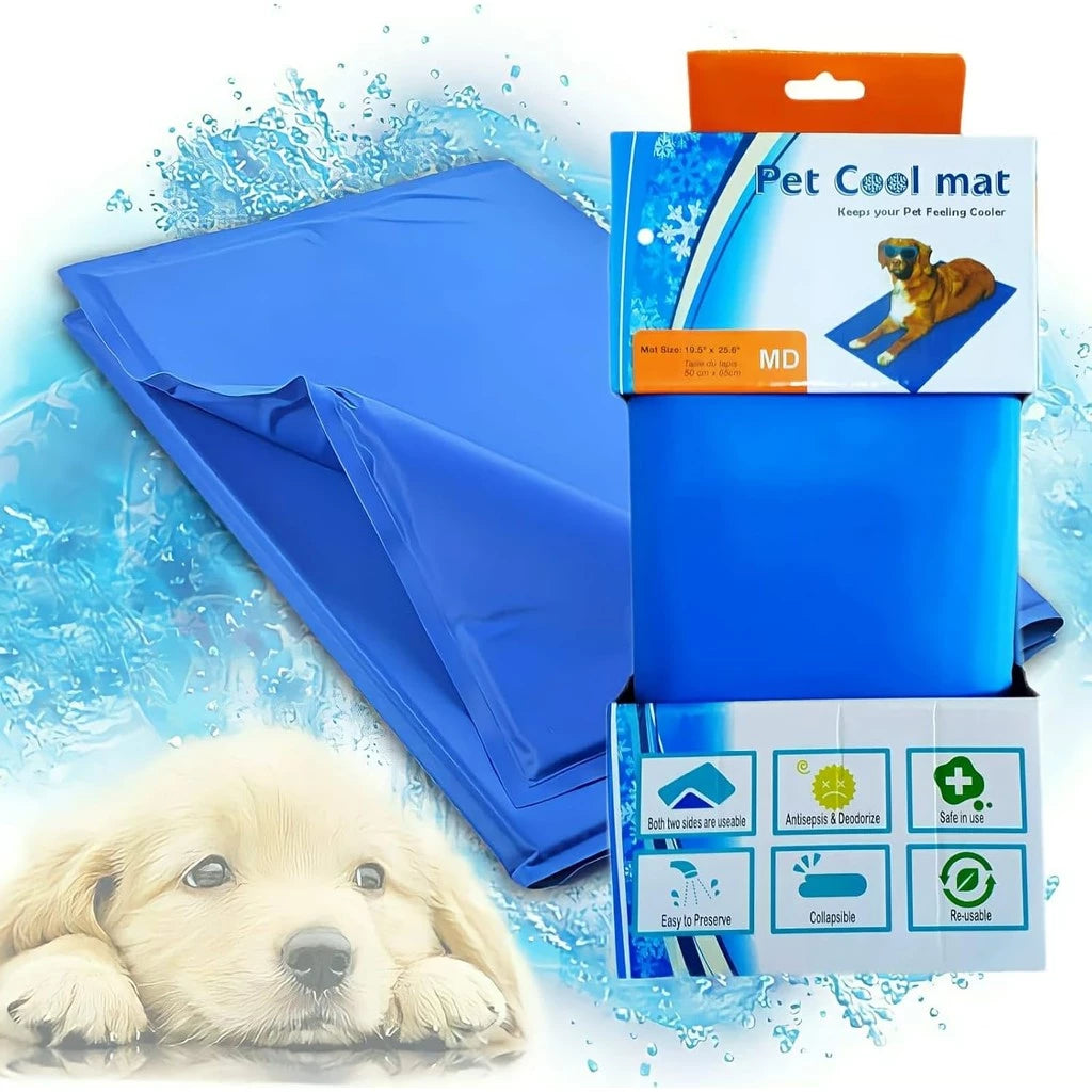 Tapete Gelado Azul para Pets Refrescante Contra Calor + Conforto Imediato