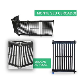 Cercado Modular 60cm com 8 Placas Dobrável Resistente para Cachorro e Gato Anti-UV Cercapet™