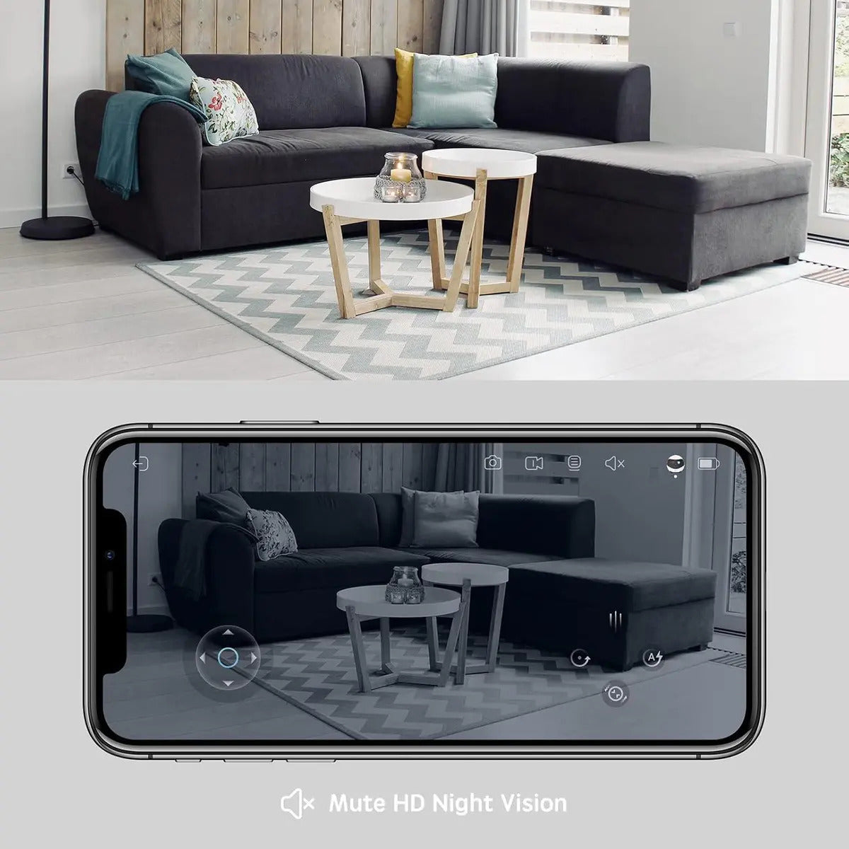 Câmera Robô 360° Wi-Fi 1080p com Visão Noturna e Áudio para Cachorro e Gato EBO Air Enabot