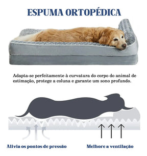 Cama Ortopédica com Suporte Cervical Lavável e Impermeável para Cachorro até 50kg OrthoNest™ - Cama Ortopédica para Cachorro