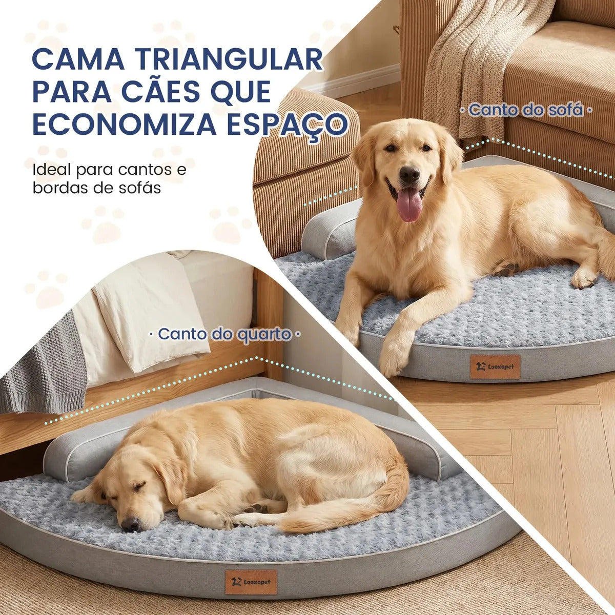 Cama de Canto Ortopédica Impermeável e Antiderrapante para Cachorro e Gato 120cm Cornerfy™