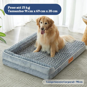 Cama Ortopédica com Suporte Cervical Lavável e Impermeável para Cachorro até 50kg OrthoNest™ - Cama Ortopédica para Cachorro
