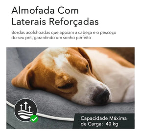 Cama Ortopédica com Suporte Cervical e Fundo Impermeável para Cachorro e Gato 89x71cm Snouty™