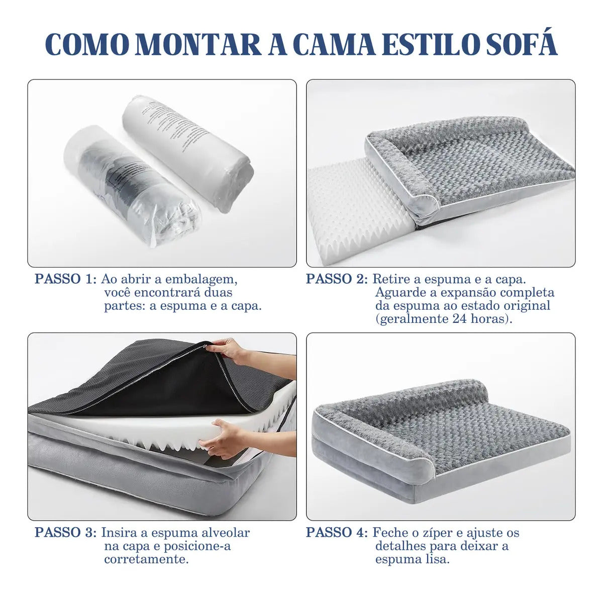 Cama Ortopédica com Suporte Cervical Lavável e Impermeável para Cachorro até 50kg OrthoNest™ - Cama Ortopédica para Cachorro