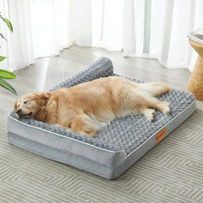 Cama Ortopédica com Suporte Cervical Lavável e Impermeável para Cachorro até 50kg OrthoNest™ - Cama Ortopédica para Cachorro