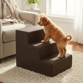 Escada Pet de Luxo 3 Degraus em Suede Impermeável – ForPatas™