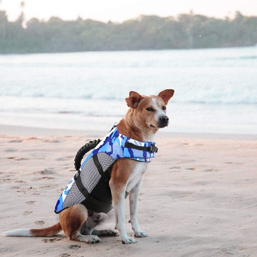 Colete Salva-Vidas Camuflado Neon para Pets – WavePet™ | Segurança e Conforto