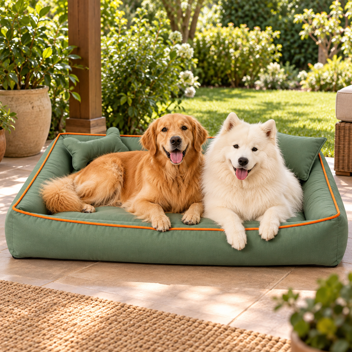 Cama Grande Lavável com Zíper e Enchimentos Removíveis para Cachorro e Gato BigNest™
