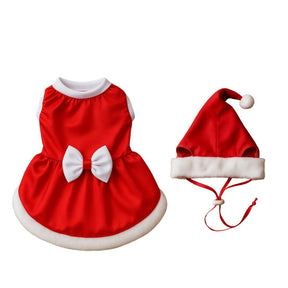 Vestido de Natal com Gorrinho Pet – Mamãe Noel para Cães e Gatos - by ForPatas