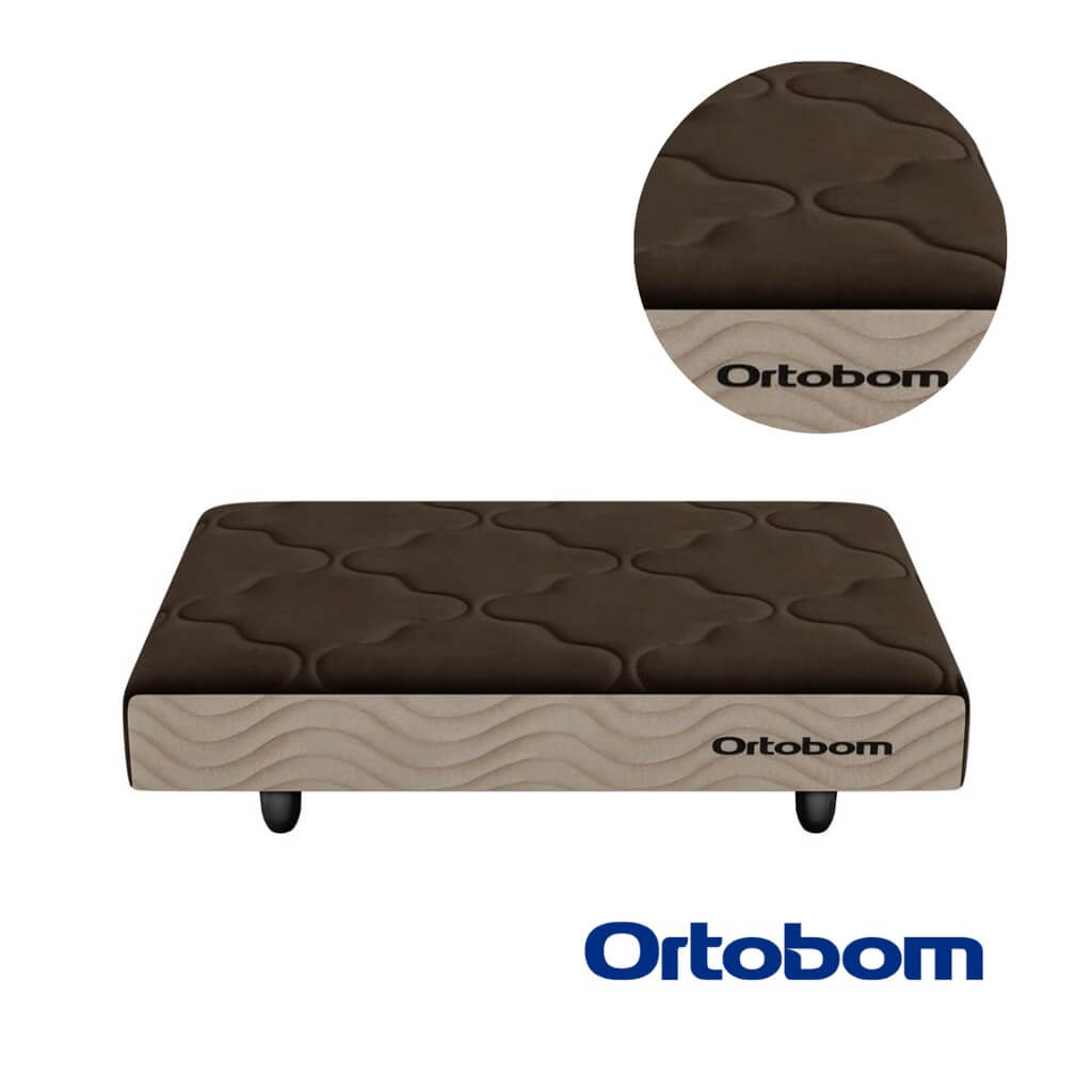 Mini Cama Pet de Linho com Pés de Madeira – Ortobom™