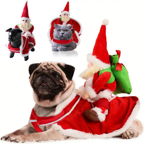 Roupa Fantasia de Natal Papai Noel para Cães e Gatos – Barkify™
