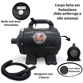 Soprador Profissional Pet Shop Super Sopro MD 2000 – Secagem Rápida e Potente para Banho e Tosa