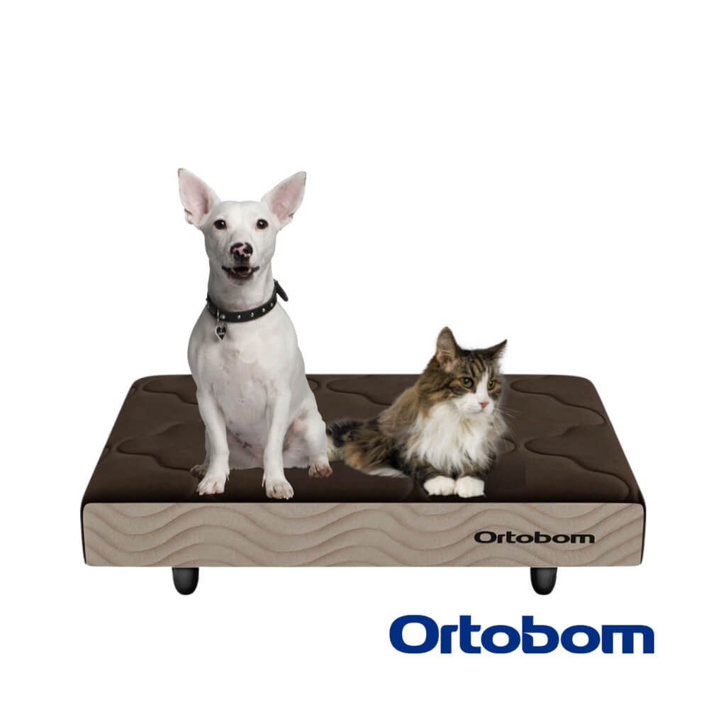 Mini Cama Pet de Linho com Pés de Madeira – Ortobom™