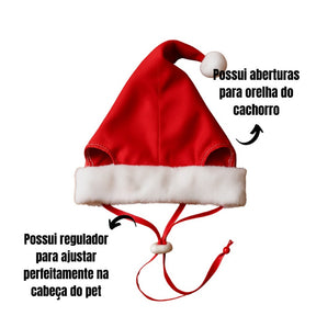 Vestido de Natal com Gorrinho Pet – Mamãe Noel para Cães e Gatos - by ForPatas