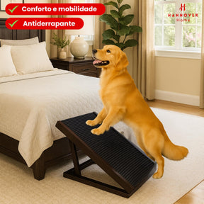 Rampa Pet Ajustável Antiderrapante em Madeira de Pinus – Duty™ | Para Cama e Sofá com Segurança