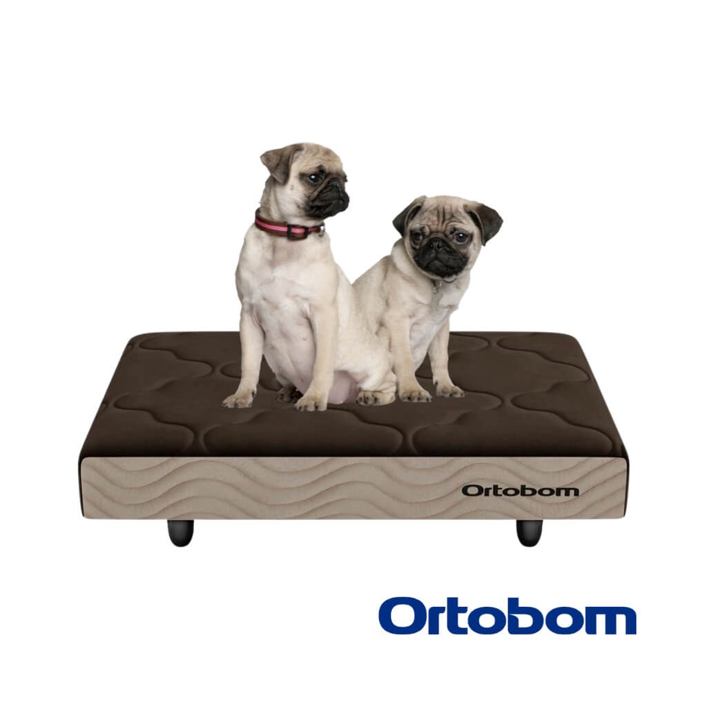 Mini Cama Pet de Linho com Pés de Madeira – Ortobom™