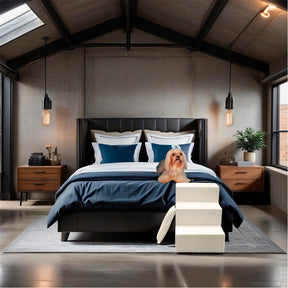 Escada Pet de Luxo 3 Degraus em Suede Impermeável – ForPatas™