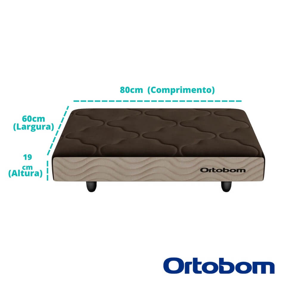 Mini Cama Pet de Linho com Pés de Madeira – Ortobom™