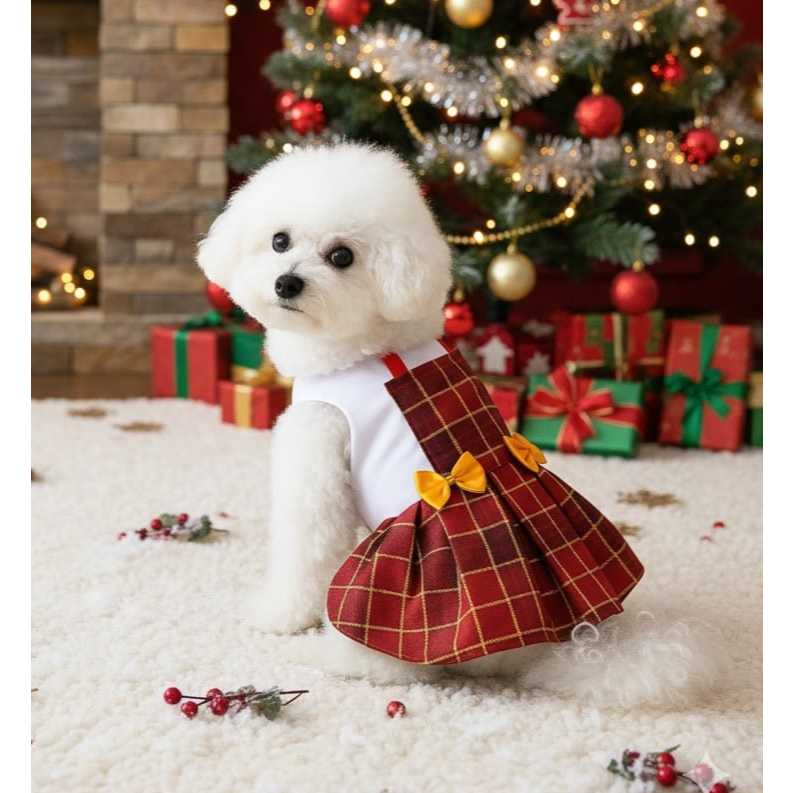 Vestido Jardineira Natalina MerryPet™ – Para Cães e Gatos - by ForPatas