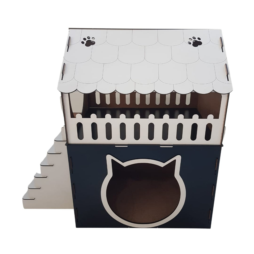 Casinha Duplex CatHouse™ – 2 Andares, Aventura e Conforto
