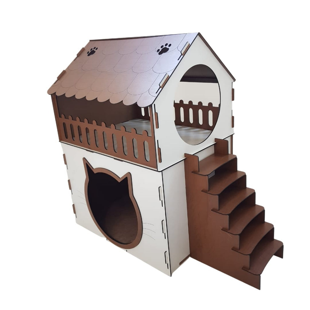 Casinha Duplex CatHouse™ – 2 Andares, Aventura e Conforto