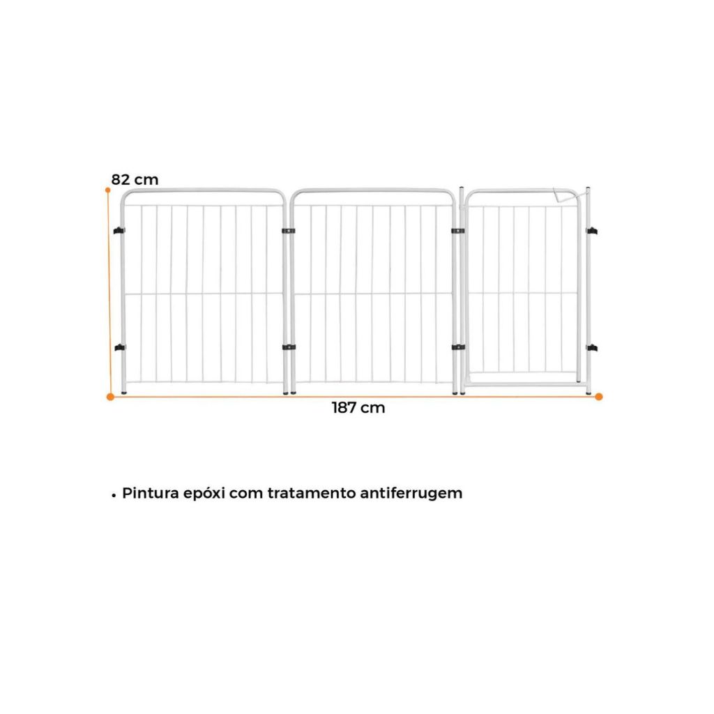 Cercado Pet Dobrável com Portão 82cm em Aço – Duty™ | Segurança Modular para Pets e Crianças