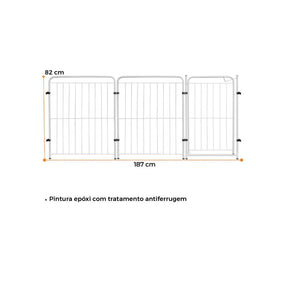 Cercado Pet Dobrável com Portão 82cm em Aço – Duty™ | Segurança Modular para Pets e Crianças