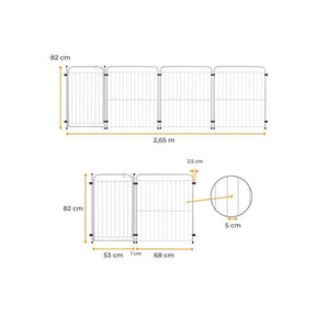 Cercado Pet Dobrável com Portão 82cm em Aço – Duty™ | Segurança Modular para Pets e Crianças