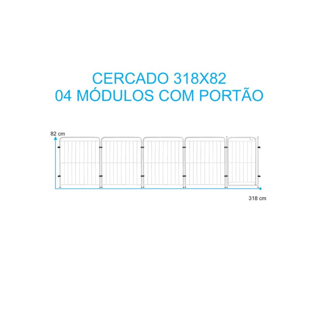 Cercado Pet Dobrável com Portão 82cm em Aço – Duty™ | Segurança Modular para Pets e Crianças