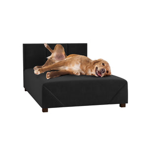 Cama Box Pet em Suede com Estrutura de Madeira – Lupzy™ | Conforto Elevado e Firme para o Descanso