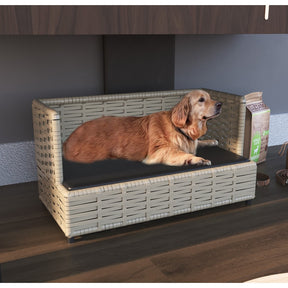 Sofá Caminha Pet Comfort Retangular Impermeável Junco Areia – Lupzy™ | Conforto Firme e Fácil de Limpar