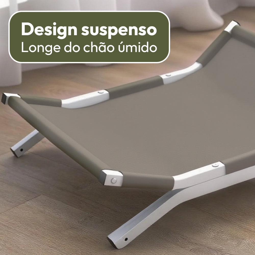 Cama Suspensa Impermeável para Cães e Gatos Pequenos e Médios – Snouty™ | Conforto Elevado em Todas as Estações