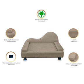 Caminha Mini Sofá Pet em Suede para Cães e Gatos – Lupzy™ | Conforto Luxo para Pequeno Porte