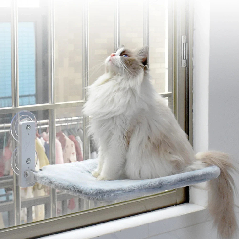 Cama Suspensa de Janela CatView™ – Ventosas 30 kg para Gatos
