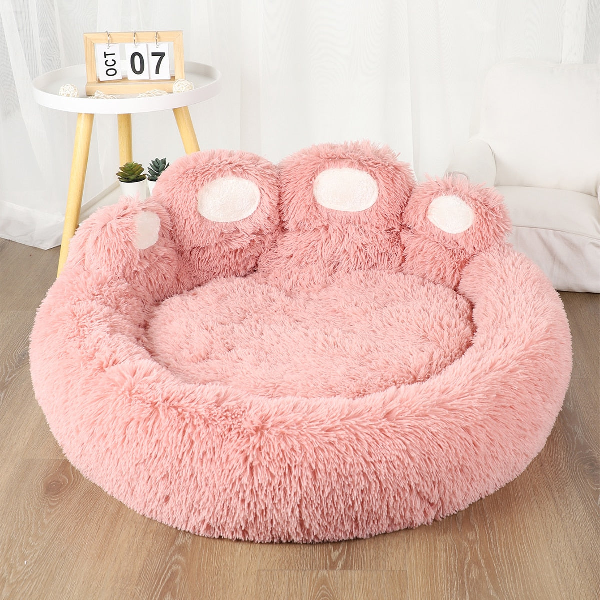 Cama Pet Pawzy™ – Formato de Pata para Conforto e Carinho do Seu Pet