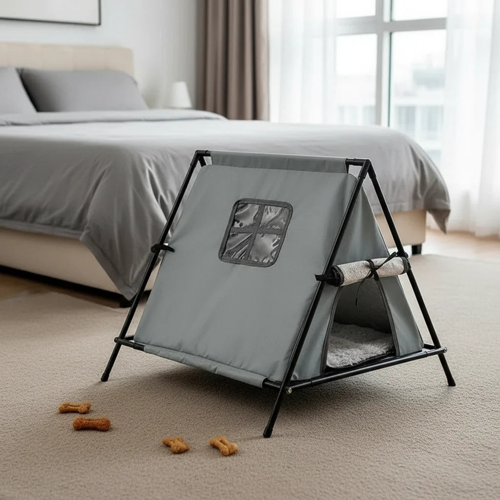 Cama Tenda Abriguinho para Pets – Proteção, Conforto e Privacidade – Snouty™